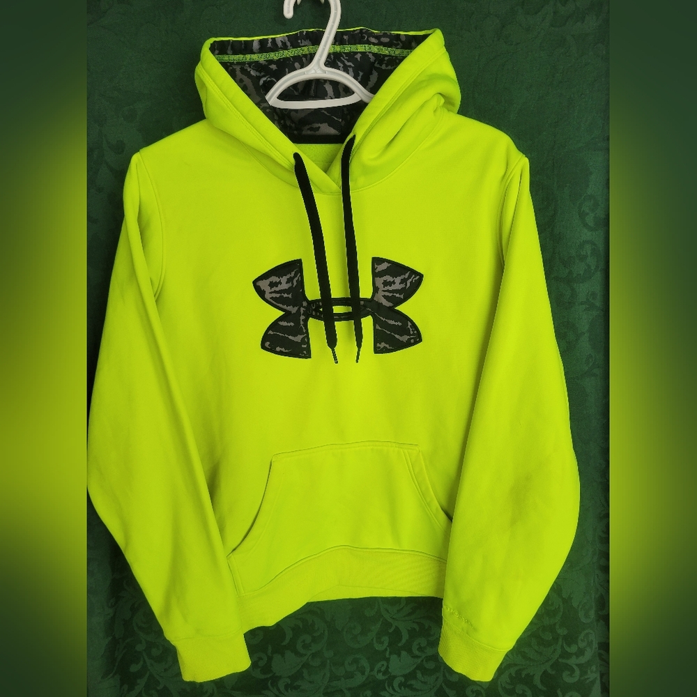 Under Armour Bright Lime Hoodie with Black Logo